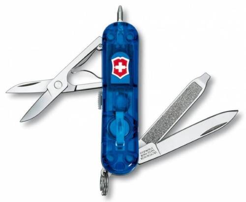 410 Victorinox Нож перочинныйSignature Lite Sapphire 0.6226.T2 58мм 7 функций полупрозрачный синий